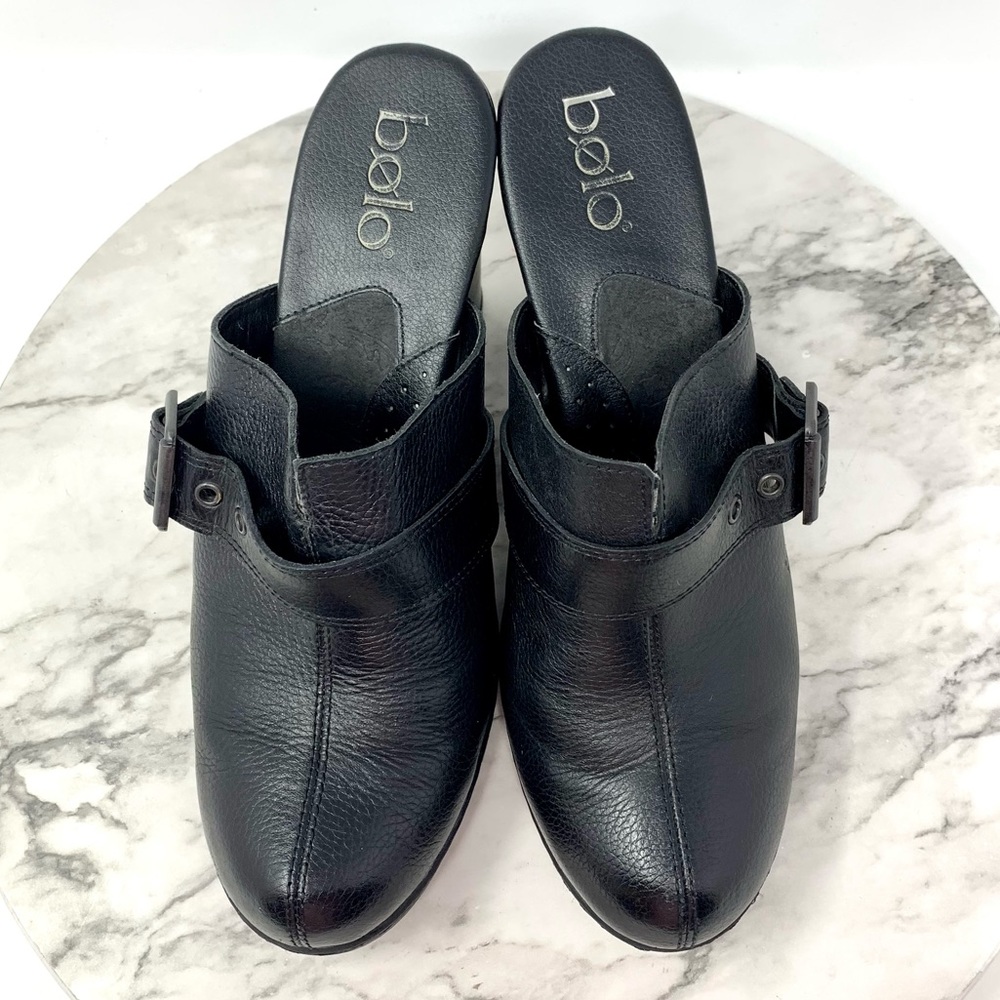 Bolo by Born Buckle Leather Chunky Comfort Clog Mules 9   Classic Bohemian Comfy - Picture 6 of 16